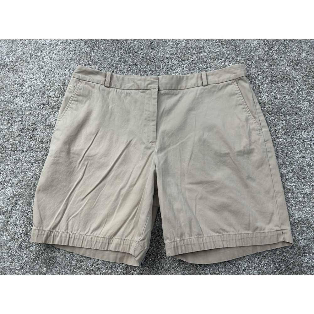 Talbots Shorts Womens 12 Khaki Flat Front Lightweight Chino